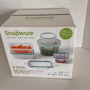 NIB SNAPWARE Total Solution lightweight Plastic Storage 10 Piece Set Made in USA
